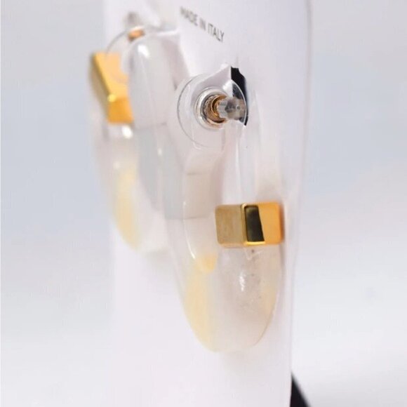 J. Crew Made-in-Italy mixed acetate hoop earrings - Picture 3 of 7